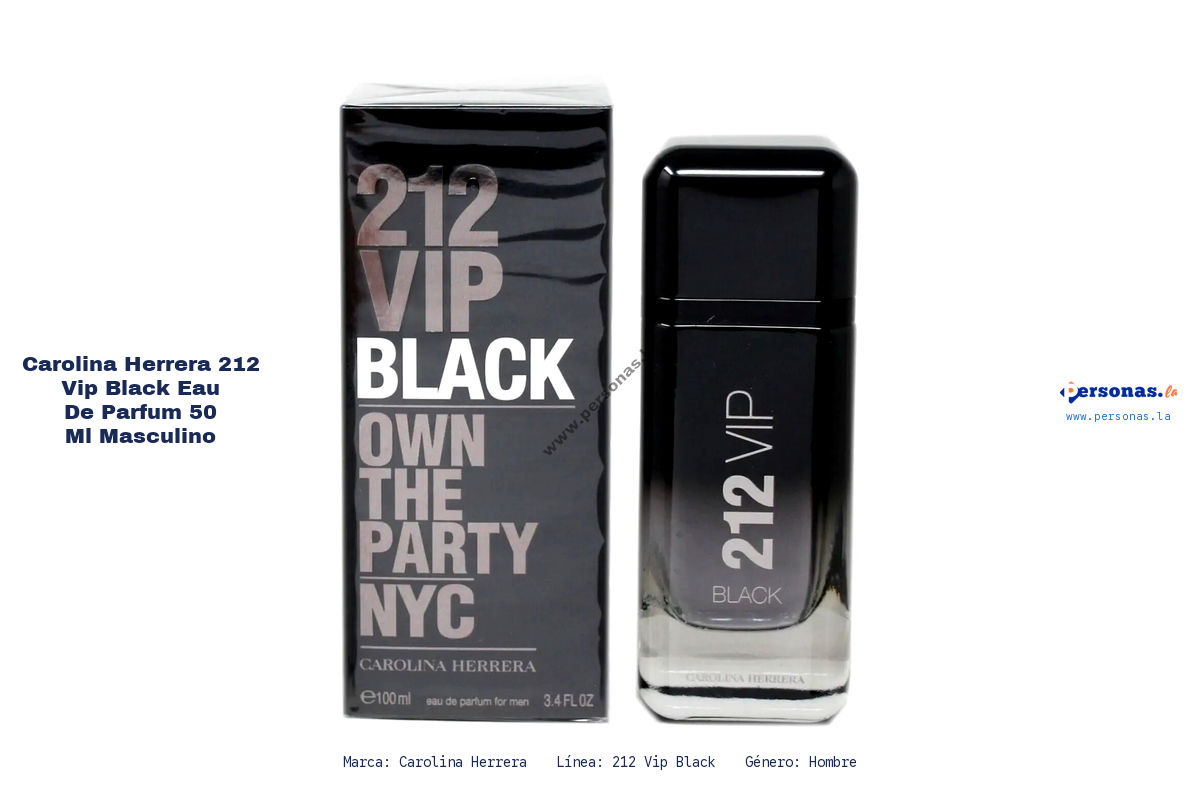 Ficha tecnica Carolina Herrera 212 vip black eau de parfum 50 ml masculino